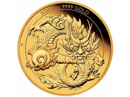 Zlatá moderní mince Drak 1 Oz proof 2020