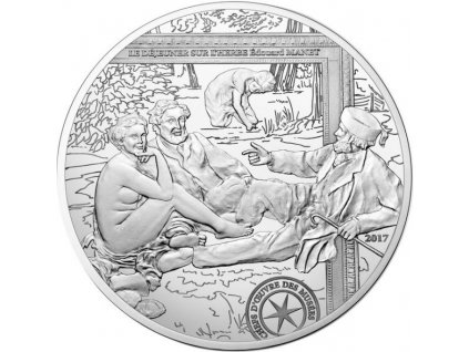 Stříbrná moderní mince Snídaně v trávě 22.2g proof 2017