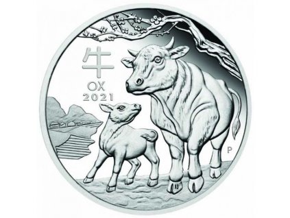 Stříbrná mince rok býka 2021 1 Oz-proof