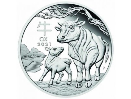 Stříbrná mince rok býka 2021 1 Oz