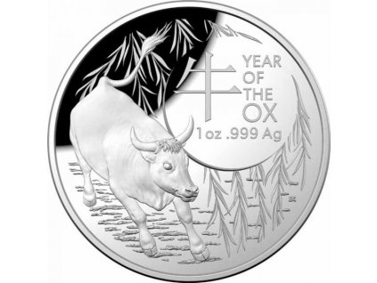 Stříbrná moderní mince Lunar Ox 1 Oz proof 2021