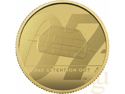 Zlatá moderní mince James Bond 007 Pay Attention 2020 1/4 Oz proof