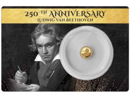 Zlatá moderní mince Ludwig van Beethoven 0.5g proof 2020