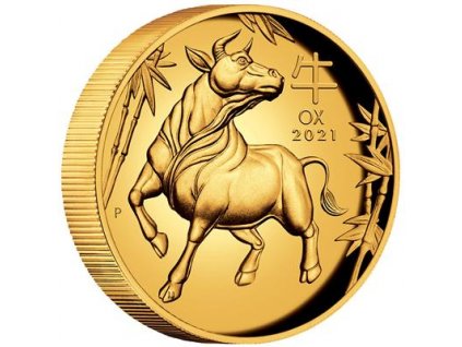 Zlatá mince Rok býka 2021-1 Oz proof HR-lunární série III.