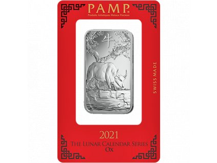 Investiční stříbrný slitek Rok býka 1 Oz PAMP