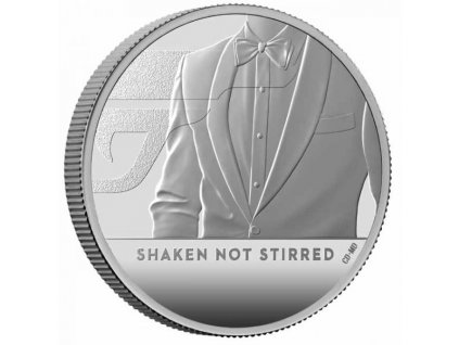 Stříbrná moderní mince James Bond Protřepat, Nemíchat 1 Oz proof 2020