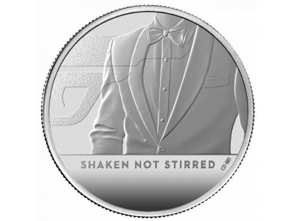Stříbrná moderní mince James Bond Protřepat, Nemíchat 1/2 Oz proof 2020
