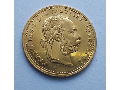 Zlatý dukát Františka Josefa I.-1874-uchovaný ražební lesk