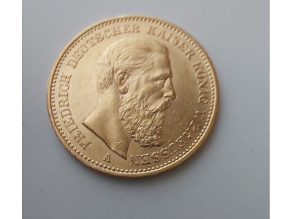 Zlatá mince pruská 20 marka-Friedrich III. 1888
