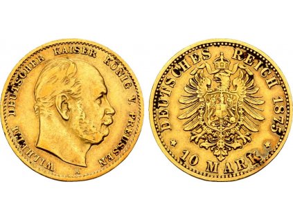 Zlatá 10 marka 1875 A