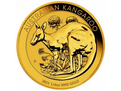Investiční zlato-zlatá investiční australská mince nugget 1/4 Oz 2021