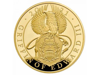 Moderní zlatá mince Griffin of Edward III 1/4 Oz proof 2021