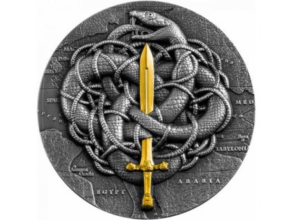 Moderní stříbrná mince The Gordian Knot 2 Oz proof 2021