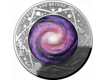 Stříbrná moderní mince The Earth and Beyond 1 Oz proof 2021