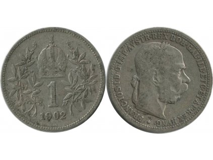 Stříbrná koruna Františka Josefa I. 1902 bz