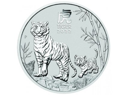 Stříbrná mince Rok tygra 2022-1 Oz -lunární série III.