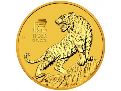 Zlatá mince rok tygra 2022-1/2 Oz -lunární série III.