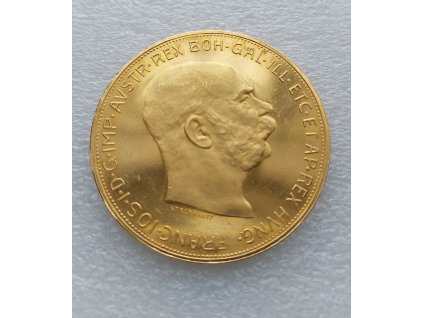 zlatá mince rakouská stokoruna 1915-původní ražba 0/0