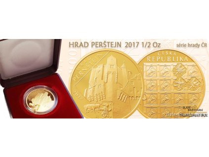 5705 1 zlata mince hrad pernstejn 2017 proof serie hrady