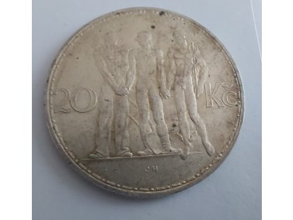 Stříbrná 20 koruna 1934