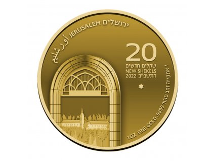 Zlatá mince Ein Kerem -série Zlatý  Jerusalem 2022 1 Oz