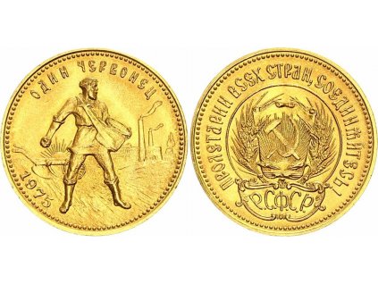 Zlatá mince ruský červoněc 10 rublů ročník 1975