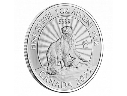 2022 Canada 1 Oz stříbrná mince The Majestic Polar Bear