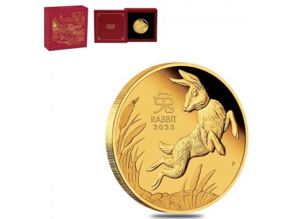 Zlatá mince Rok králíka 2023-1 Oz proof-lunární série III.