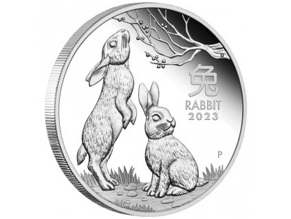 Stříbrná mince Rok králíka 2023-1 Oz proof-lunární série III.