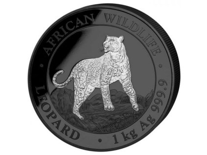 Investiční stříbrná mince Leopard black premium 2022 s platinovým finišem 1ks