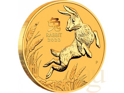 Zlatá mince rok králíka 2023 1 Oz -lunární série III.