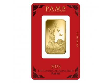 Investiční zlatý slitek PAMP Rok králíka  2023-1 Oz