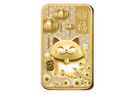 investiční zlatá cihla PAMP 5g- Kočička pro štěstí v roce  2023