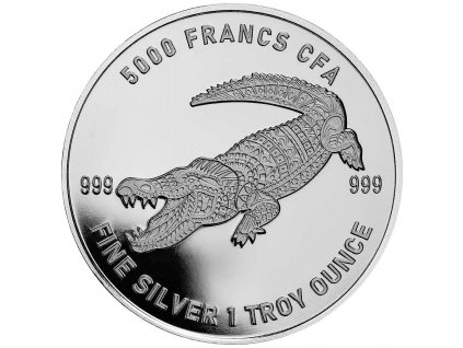 investiční stříbrná mince Krokodýl  2022-Čad-série Mandala