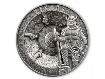 Stříbrná mince 1kg Vikingové 2023-vysoký reliéf-Samoa