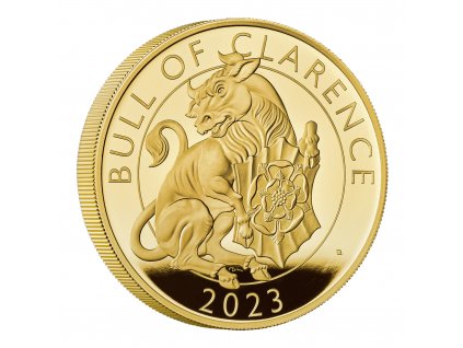 Zlatá mince Bull of Clarence 2023-heraldická série proof 1 Oz