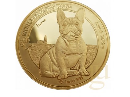 Investiční zlatá mince Světové psí rasy 1 Oz-Buldok