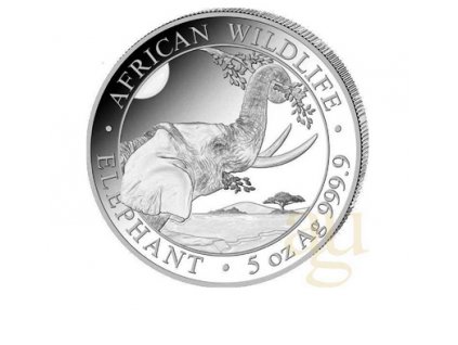 stříbrná mince somálský slon 2023-5 Oz