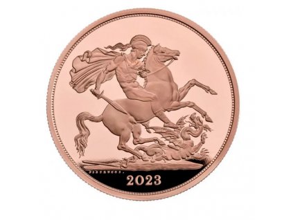 Zlatá mince Korunovace Charlese III.-5 libra 2023 proof