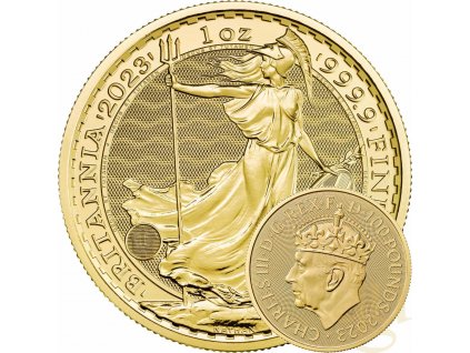 zlatá mince Britannia 2023-korunovační motiv 1 Oz