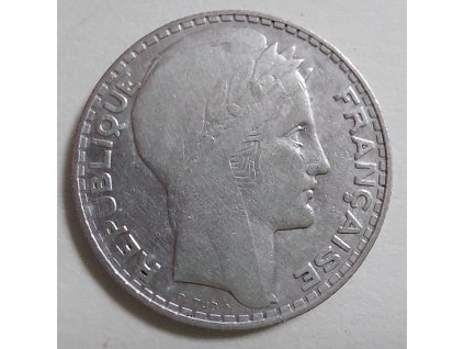 Stříbrný 10 frank Marianne 1929-1939