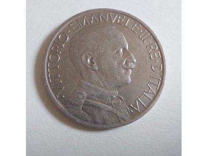 Italská 2 lira Vittorio Emanuele 1923-nikl