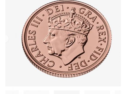 zlatá mince britský čtvrt Sovereign Charles III. 2023-korunovace