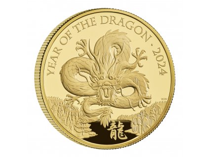 Zlatá mince 1/4 Oz proof-Rok draka 2024-lunární série UK