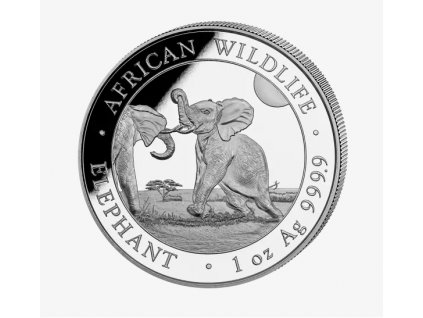 stříbrná mince somálský slon 2024-1 Oz