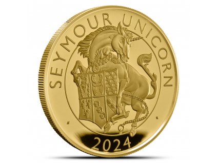 Zlatá mince Seymour unicorn  2024-heraldická série proof 1 Oz