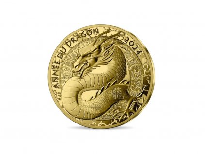 investiční zlatá mince  1/4 Ozlunární rok Draka 2024-Francie