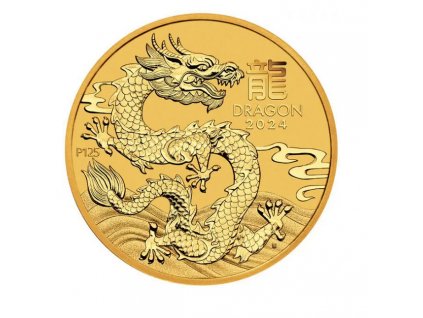 Zlatá mince rok draka 2024-1/4 Oz -lunární série III.