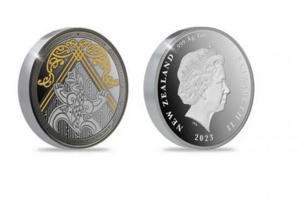 Stříbrná mince Maorské umění-2024- Rūaumoko-Strážce vulkánu- proof 1 Oz