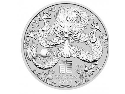 Stříbrná mince rok draka 2024-1/2 Oz -lunární série III.